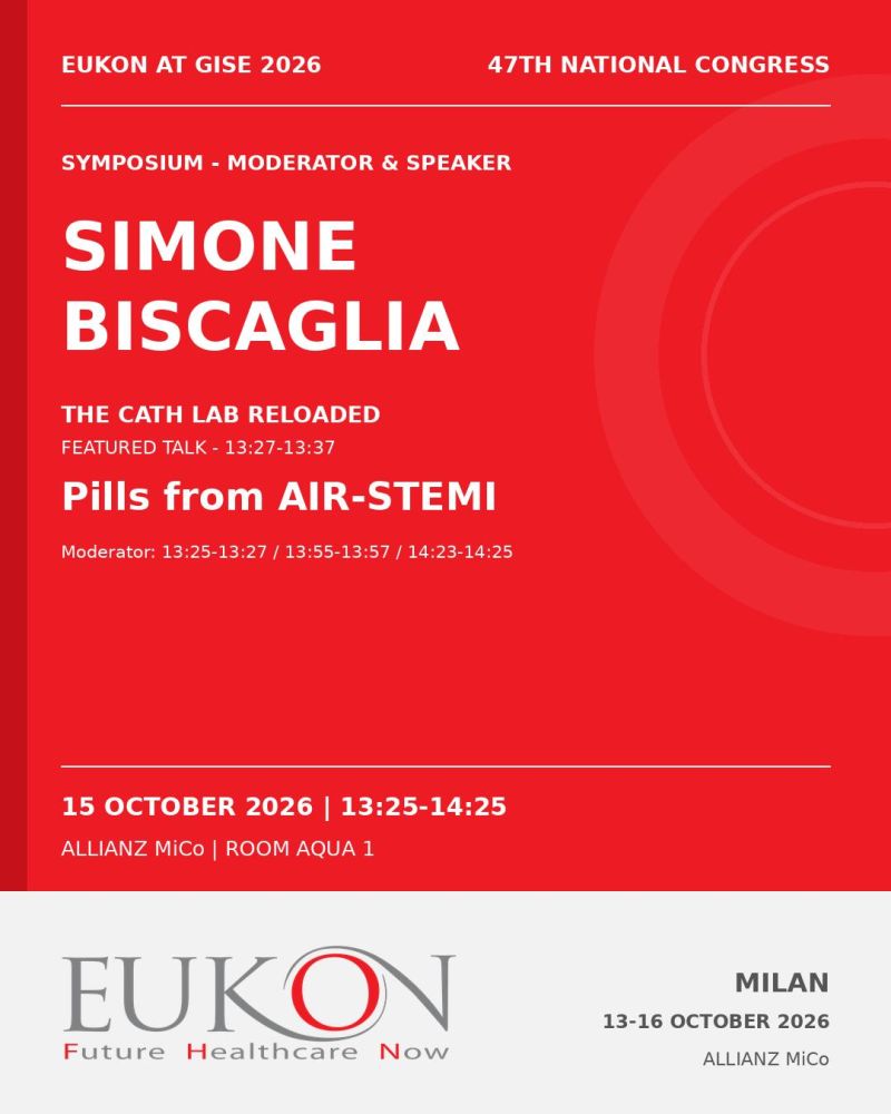 EUKON GISE 2026 symposium: The Cath Lab Reloaded with Simone Biscaglia