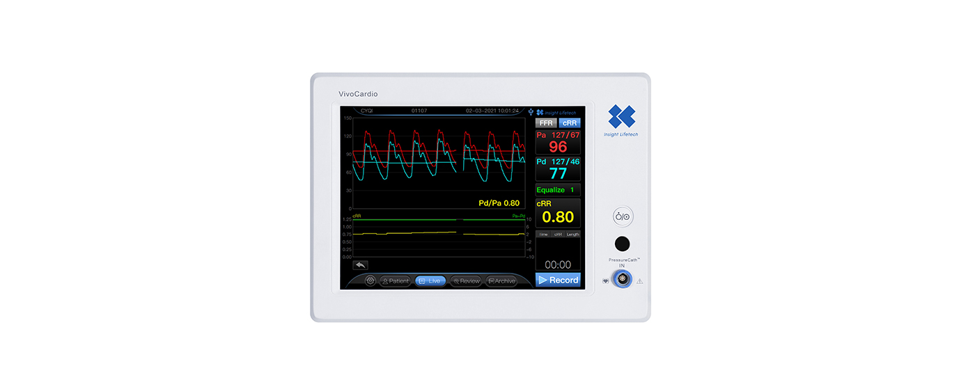 VivoCardio cardiovascular pressure measurement console with touchscreen